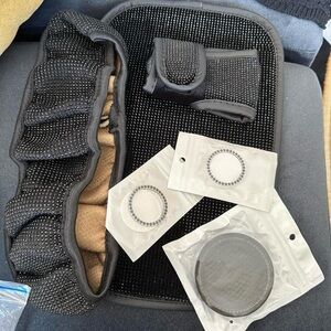 Black rhinestone bling car detail set